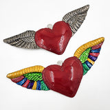 Heart with embossed tin wings
