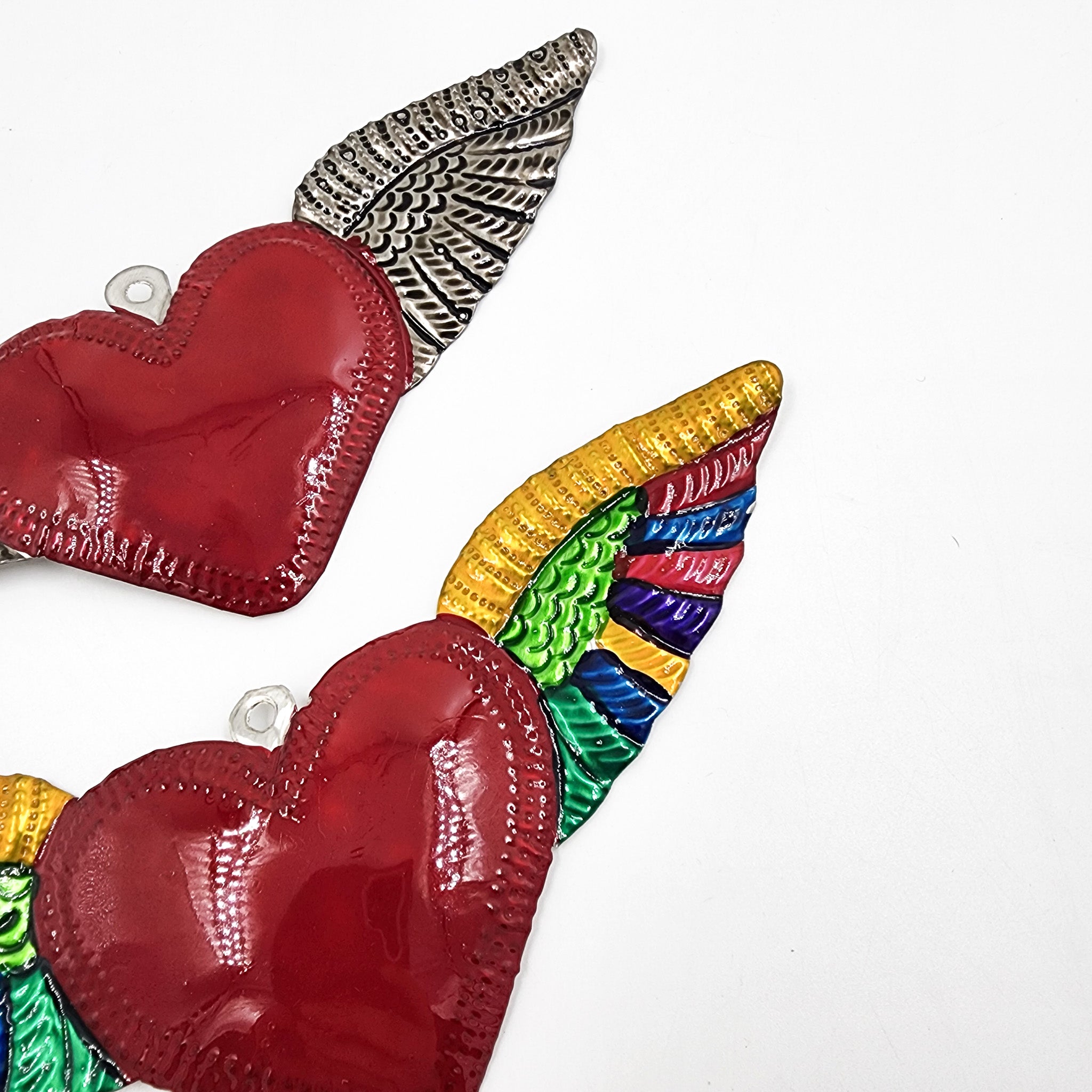 Heart with embossed tin wings