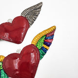 Heart with embossed tin wings