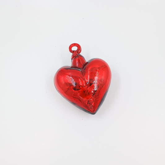 Corazones metálicos de vidrio soplado