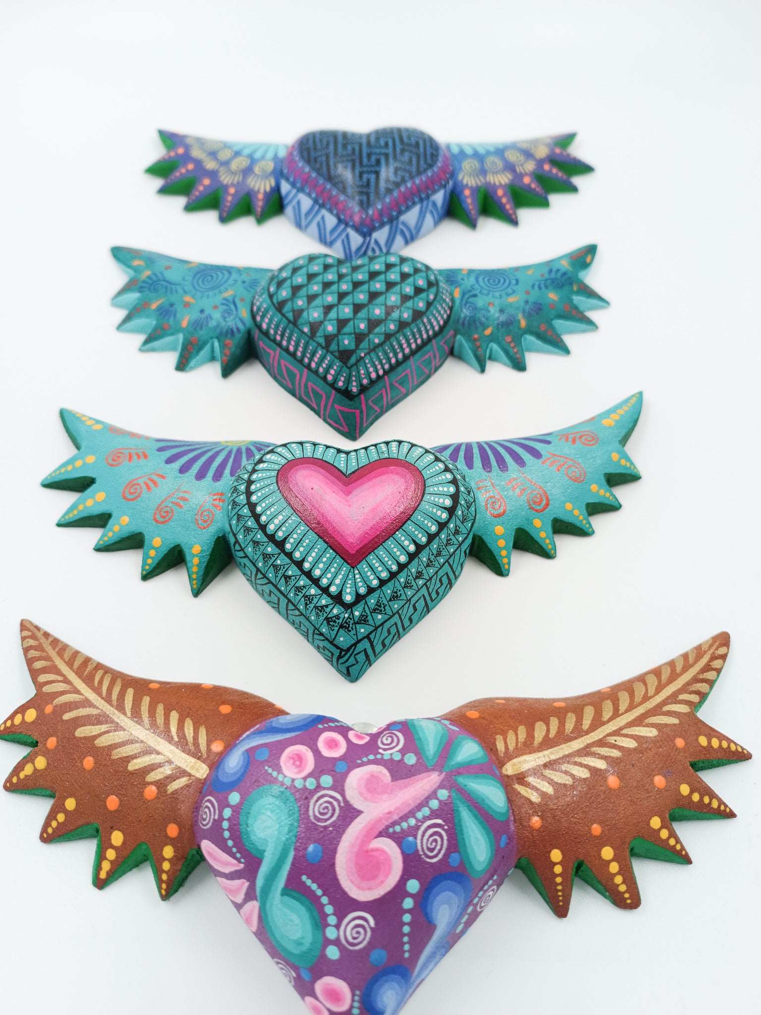 Corazones Alebrije con alas