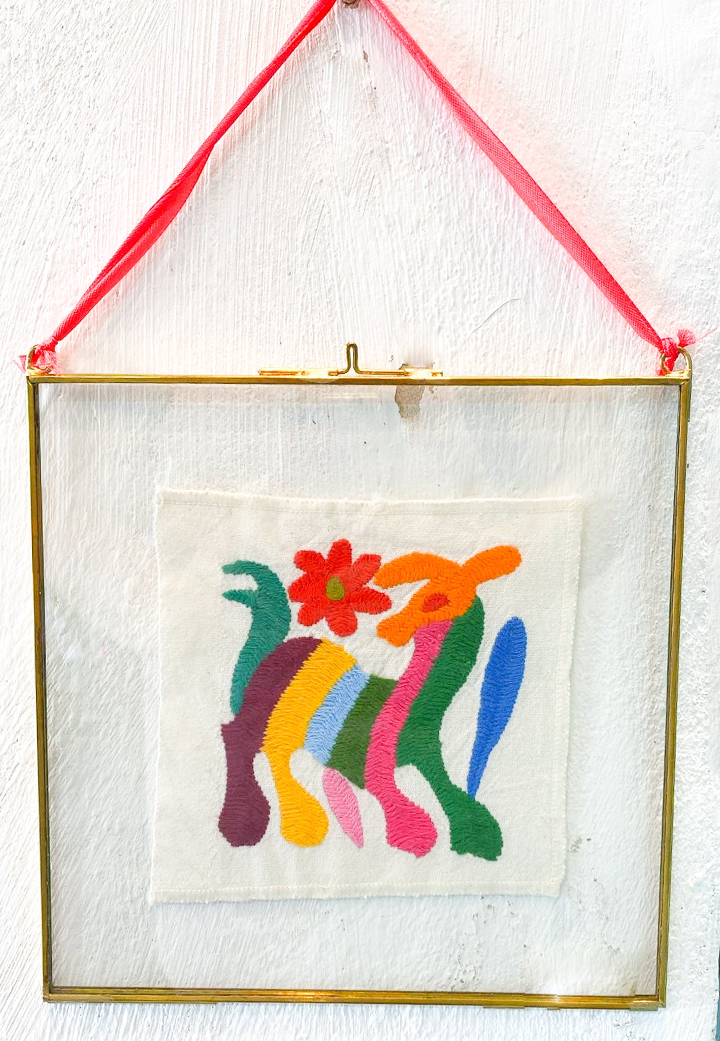 Mini Tenangos - hand embroidered textile art