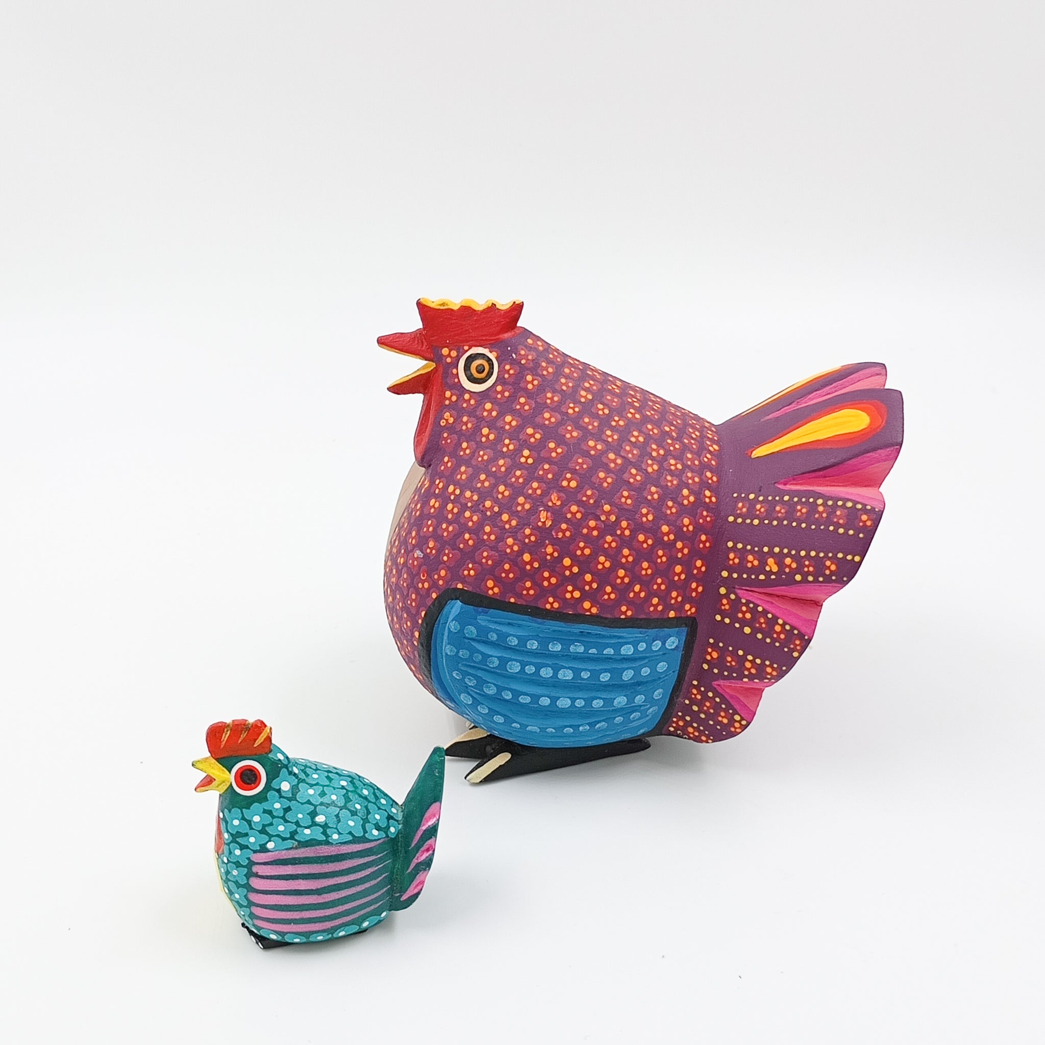 Set de gallinas Alebrije - mamá e hija