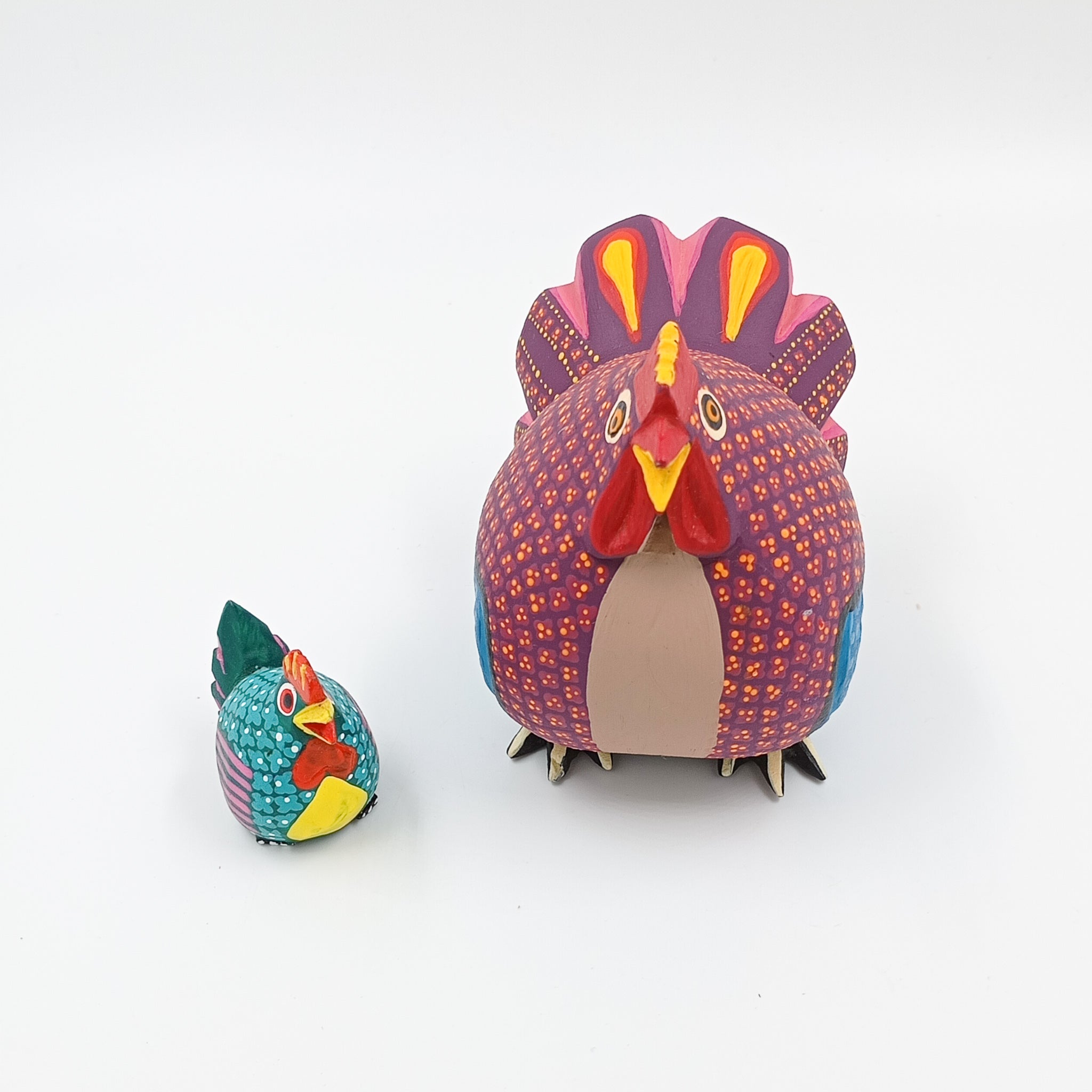 Set de gallinas Alebrije - mamá e hija