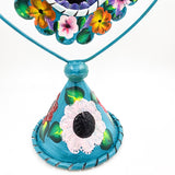 Hand-painted tin heart table mirror