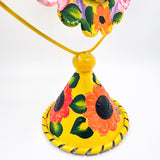 Hand-painted tin heart table mirror