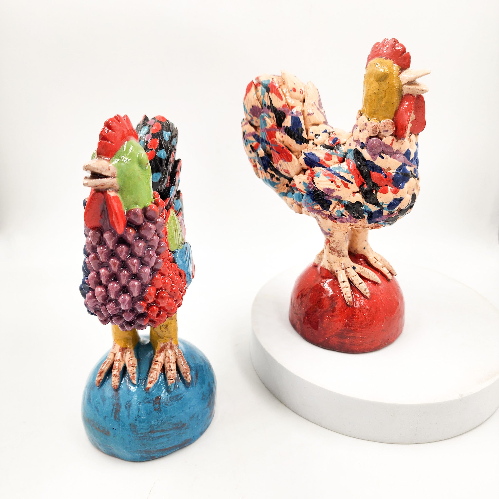 Gallo de barro vidriado - chico