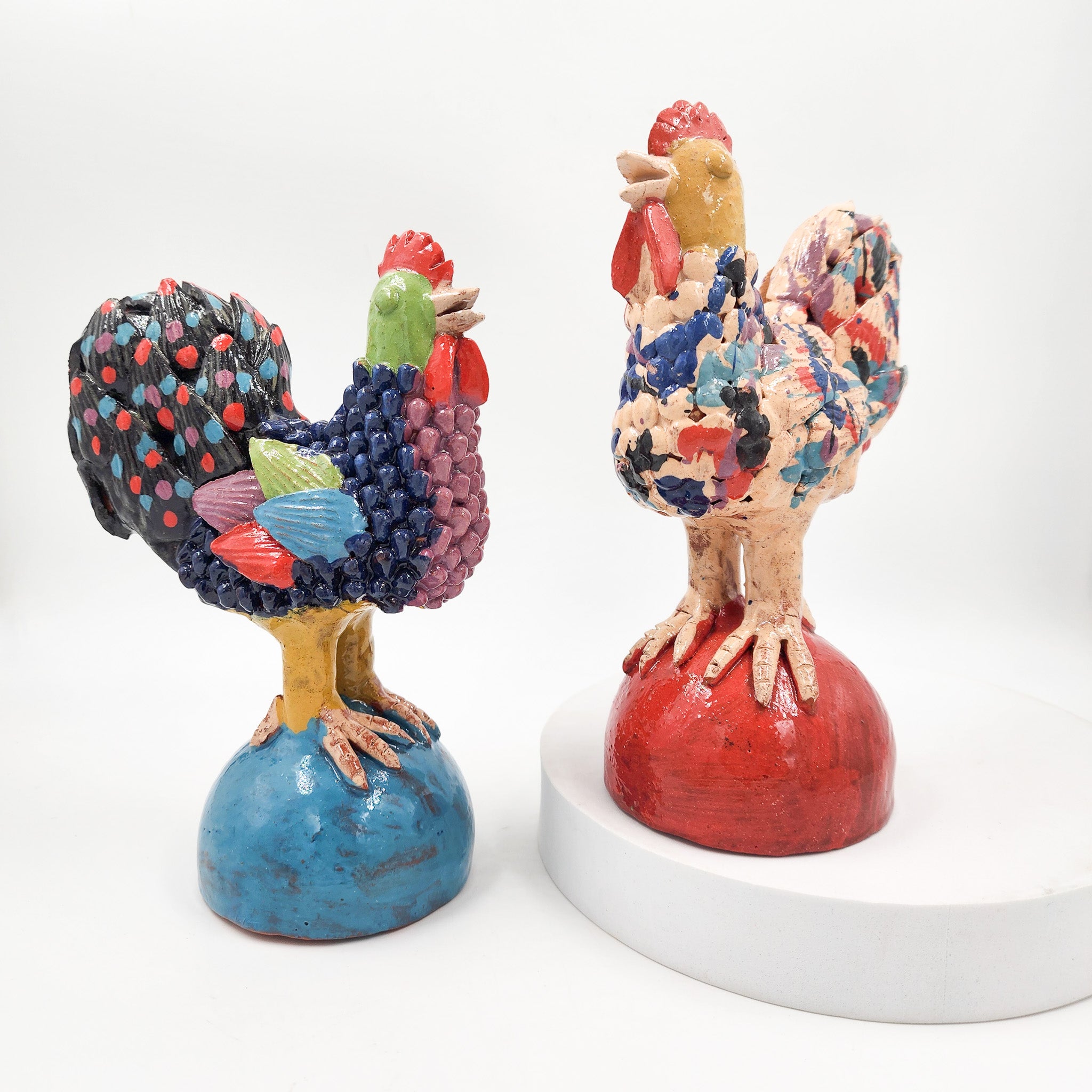 Gallo de barro vidriado - chico