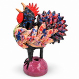 Gallo de barro vidriado - grande
