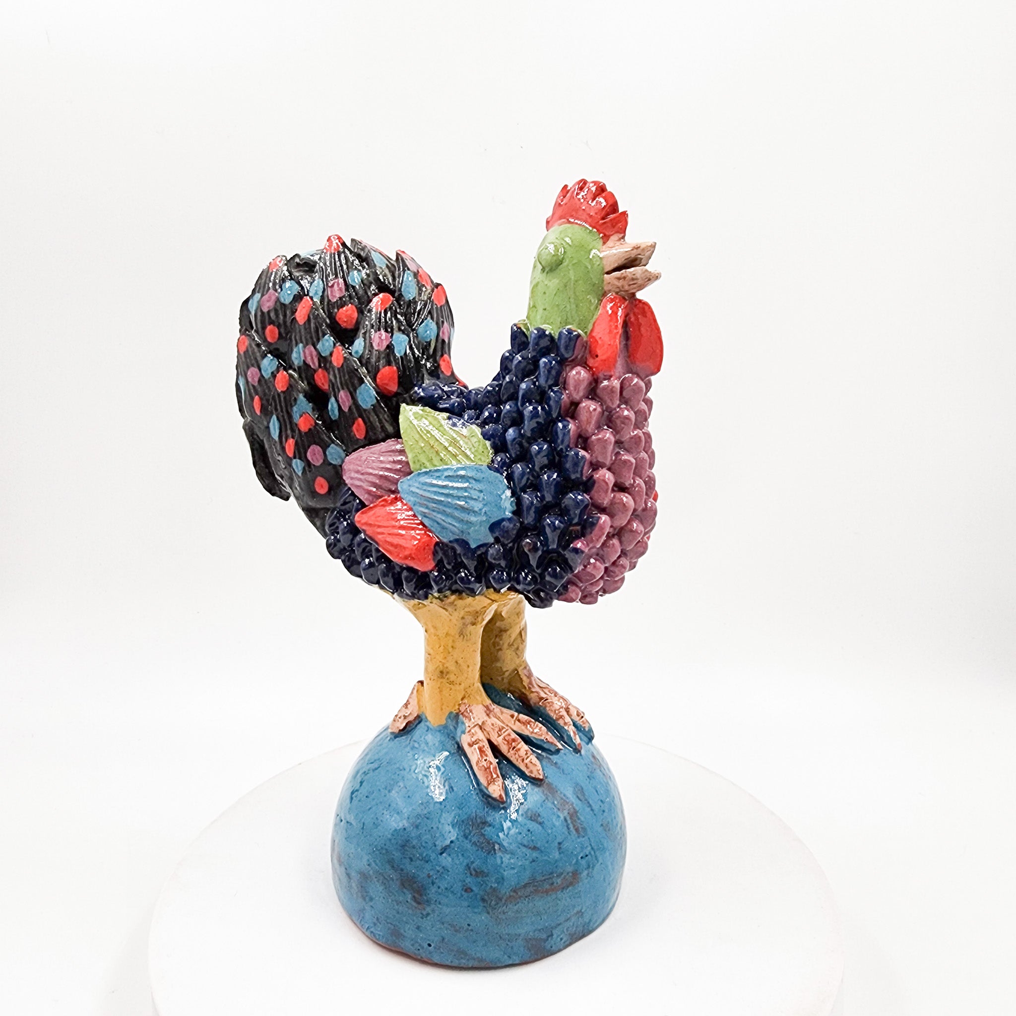 Gallo de barro vidriado - chico
