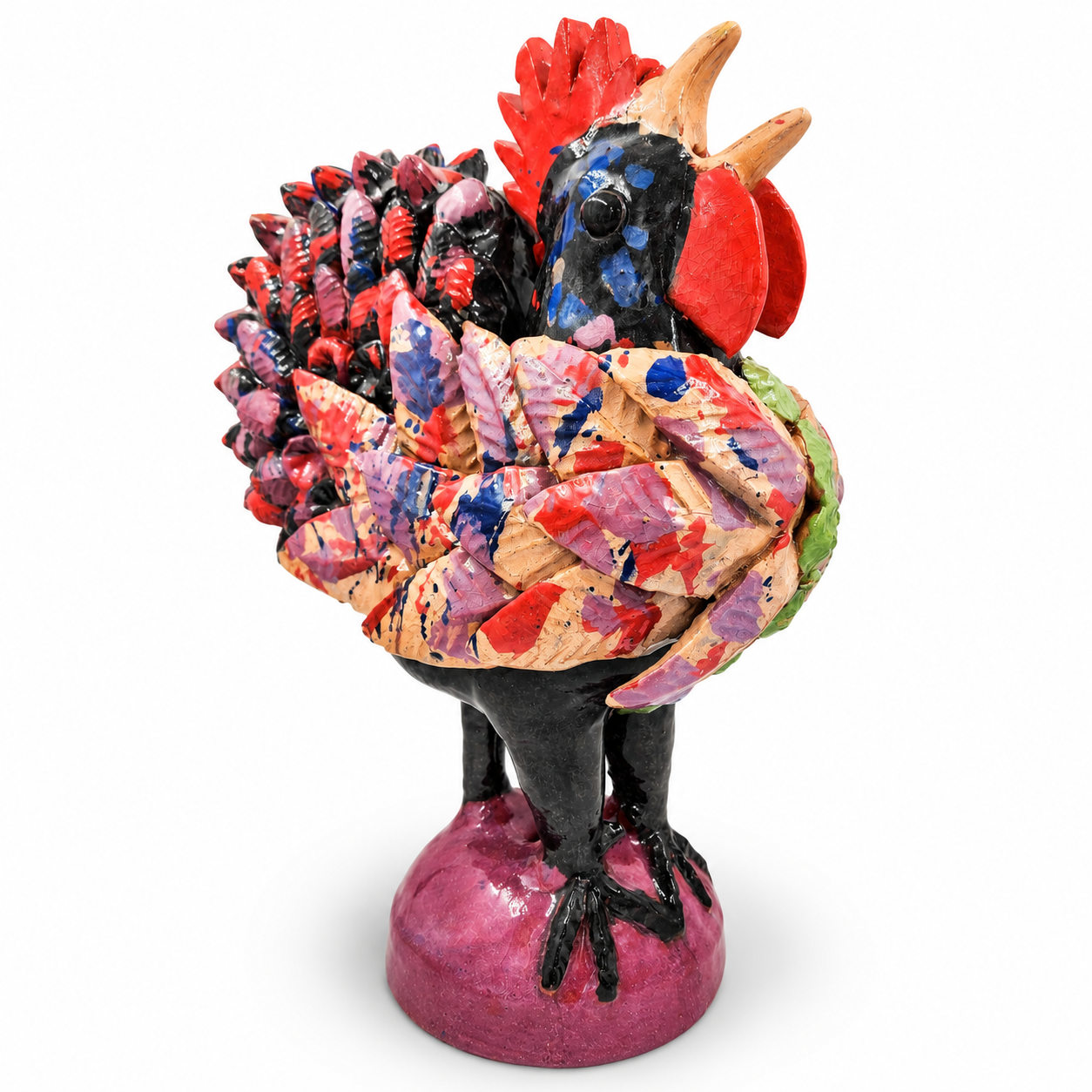 Gallo de barro vidriado - grande
