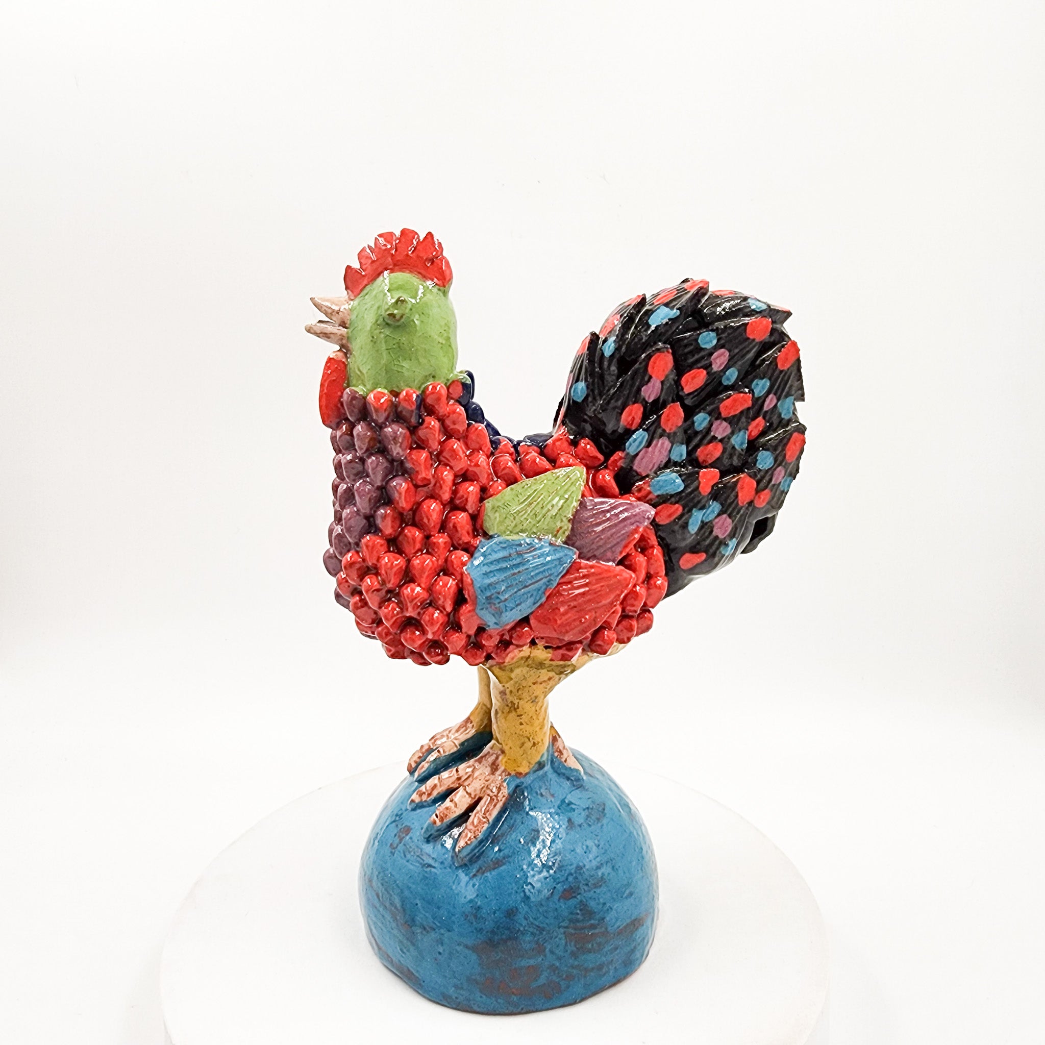 Gallo de barro vidriado - chico