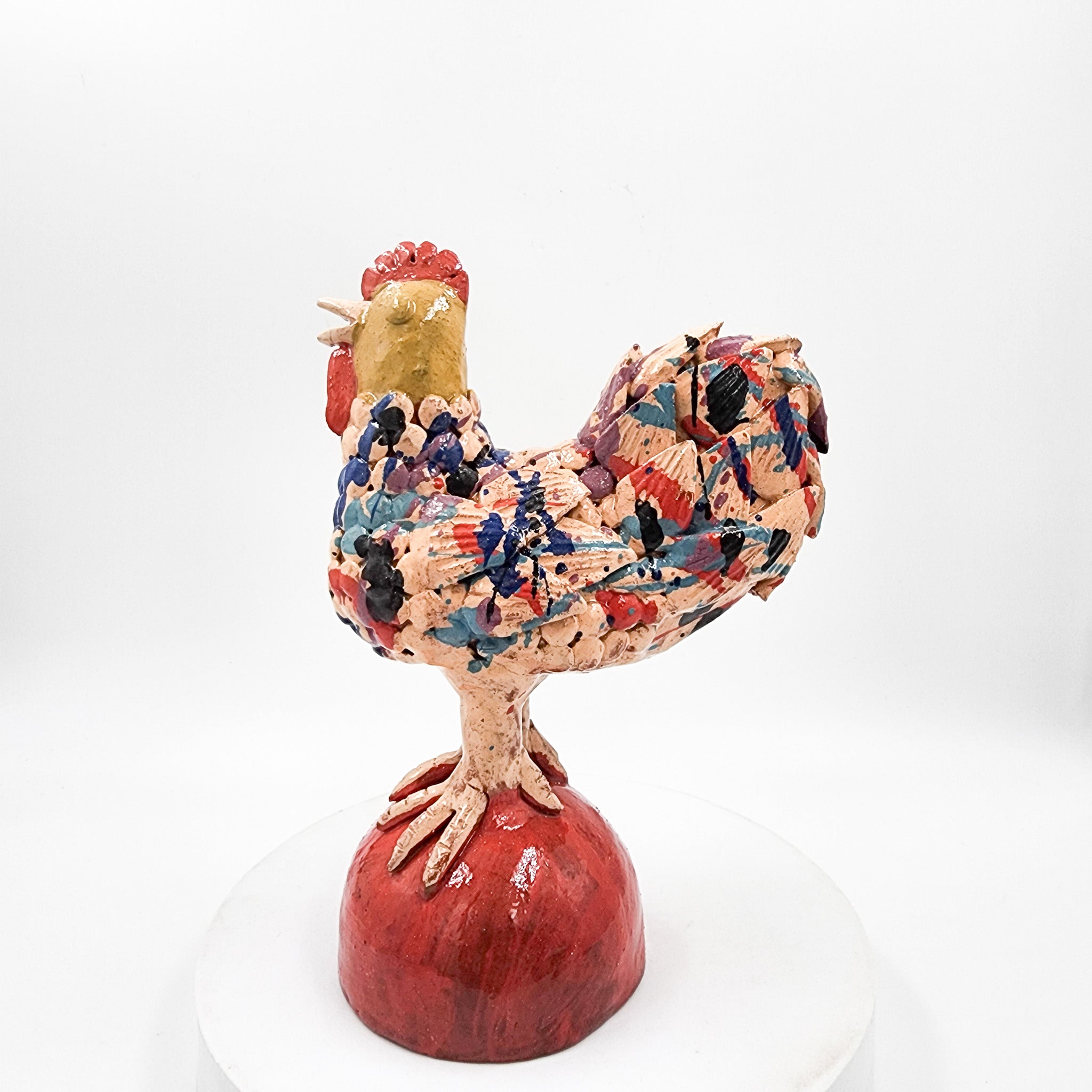 Gallo de barro vidriado - chico