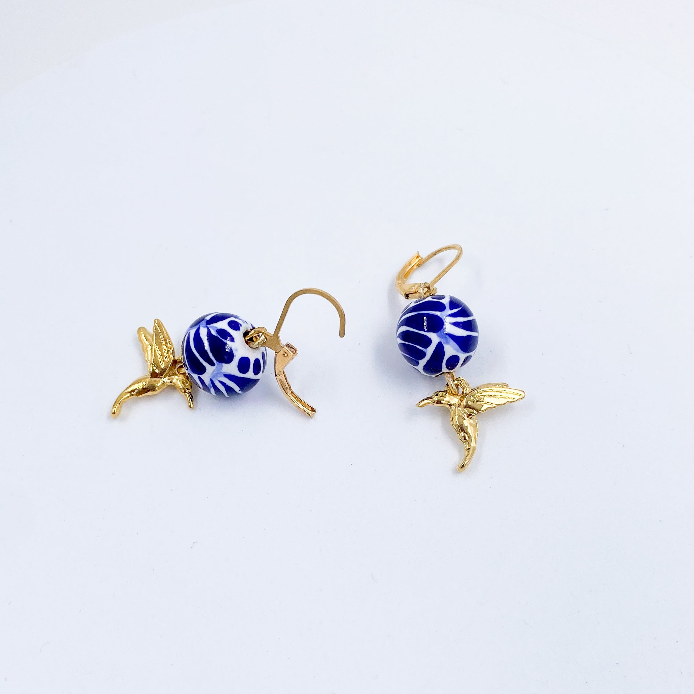 Aretes de Colibrí con Talavera de Puebla