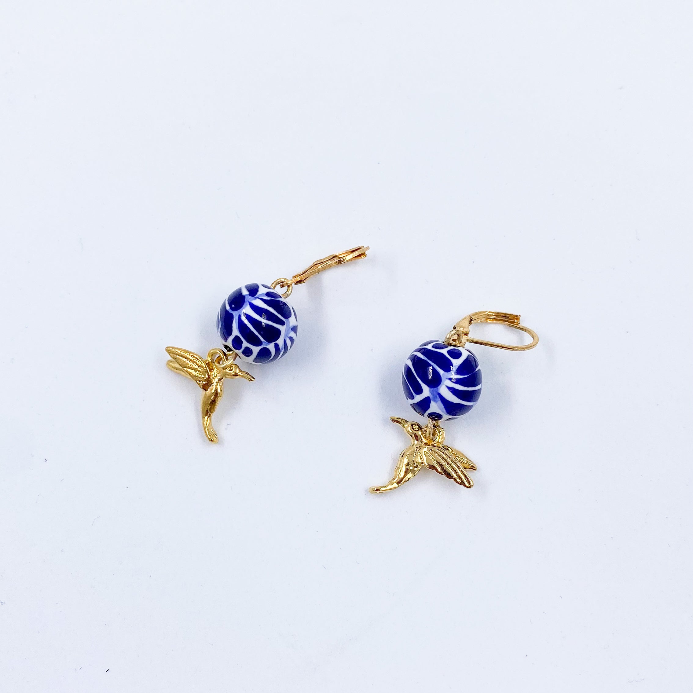 Hummingbird Earrings with Talavera from Puebla