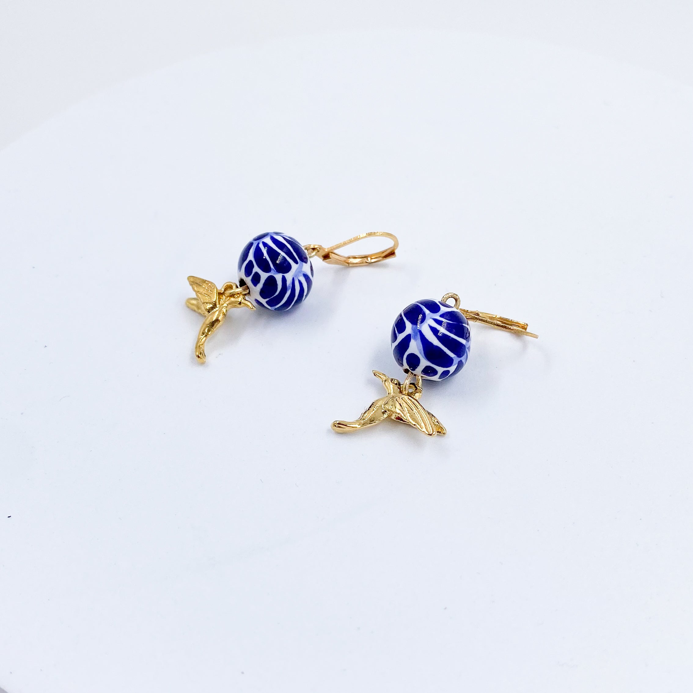 Hummingbird Earrings with Talavera from Puebla