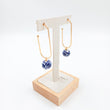 Talavera Poblana blue and white hoop earrings