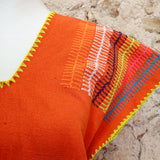 Huipil artesanal de Oaxaca - naranja con corazones de colores