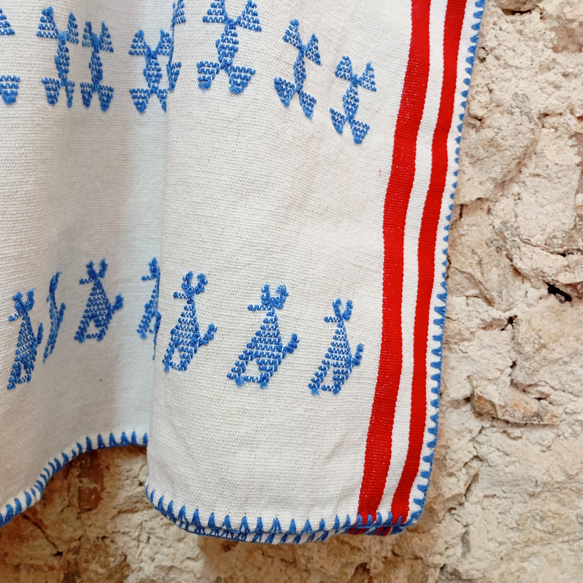 Huipil de Oaxaca - para niña color blanco con brocados azules
