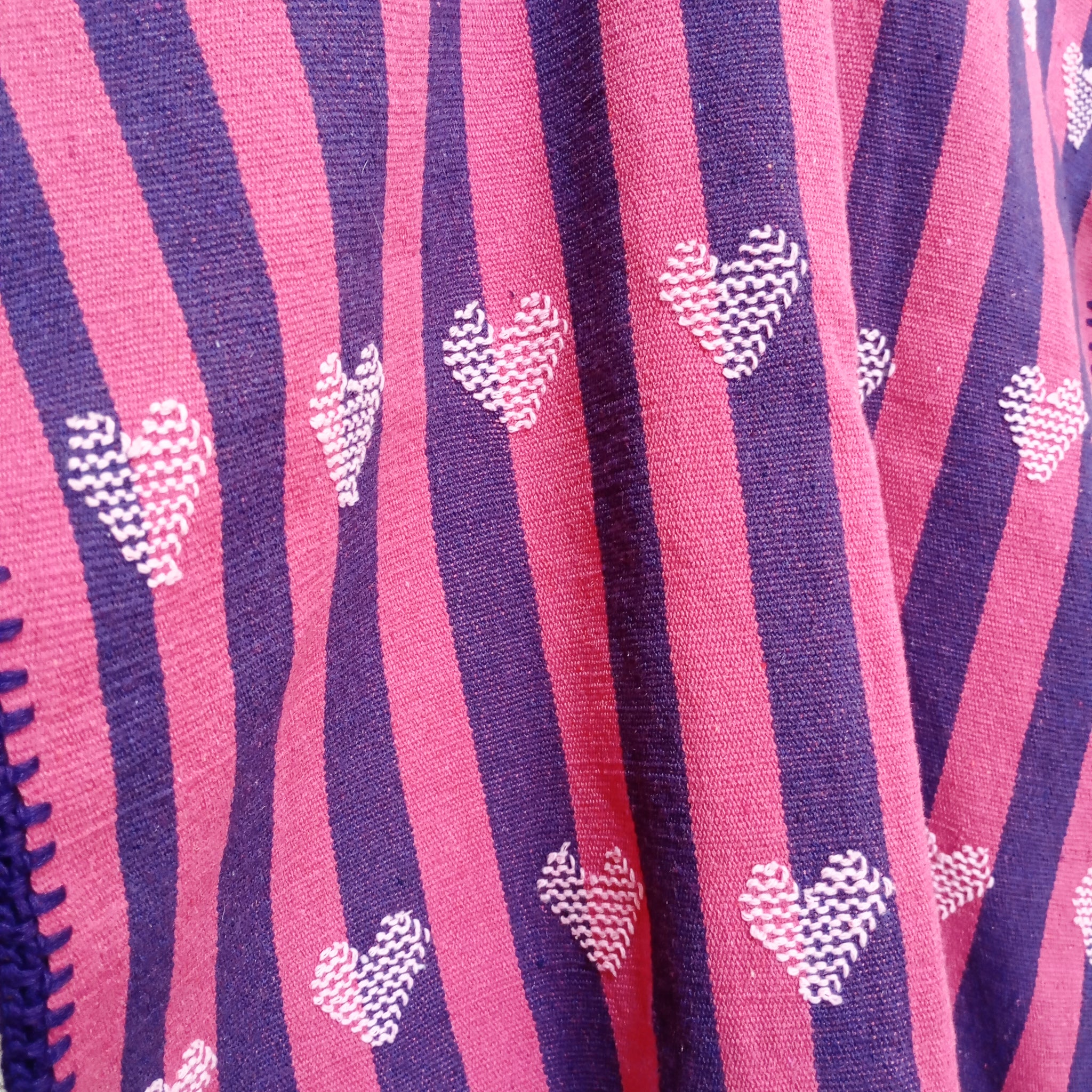 Huipil de Oaxaca - para niña color morado y rosa con corazones