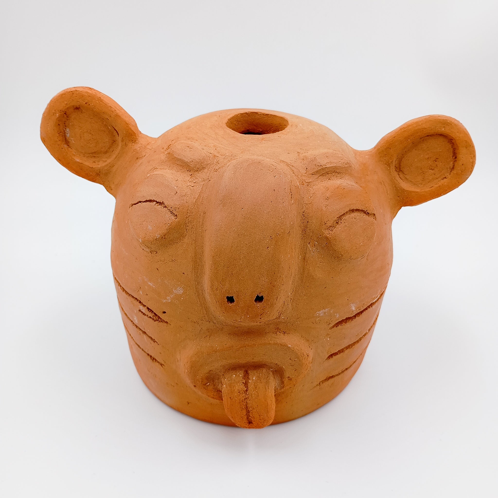 Lámpara artesanal de barro - Carita Juguetona