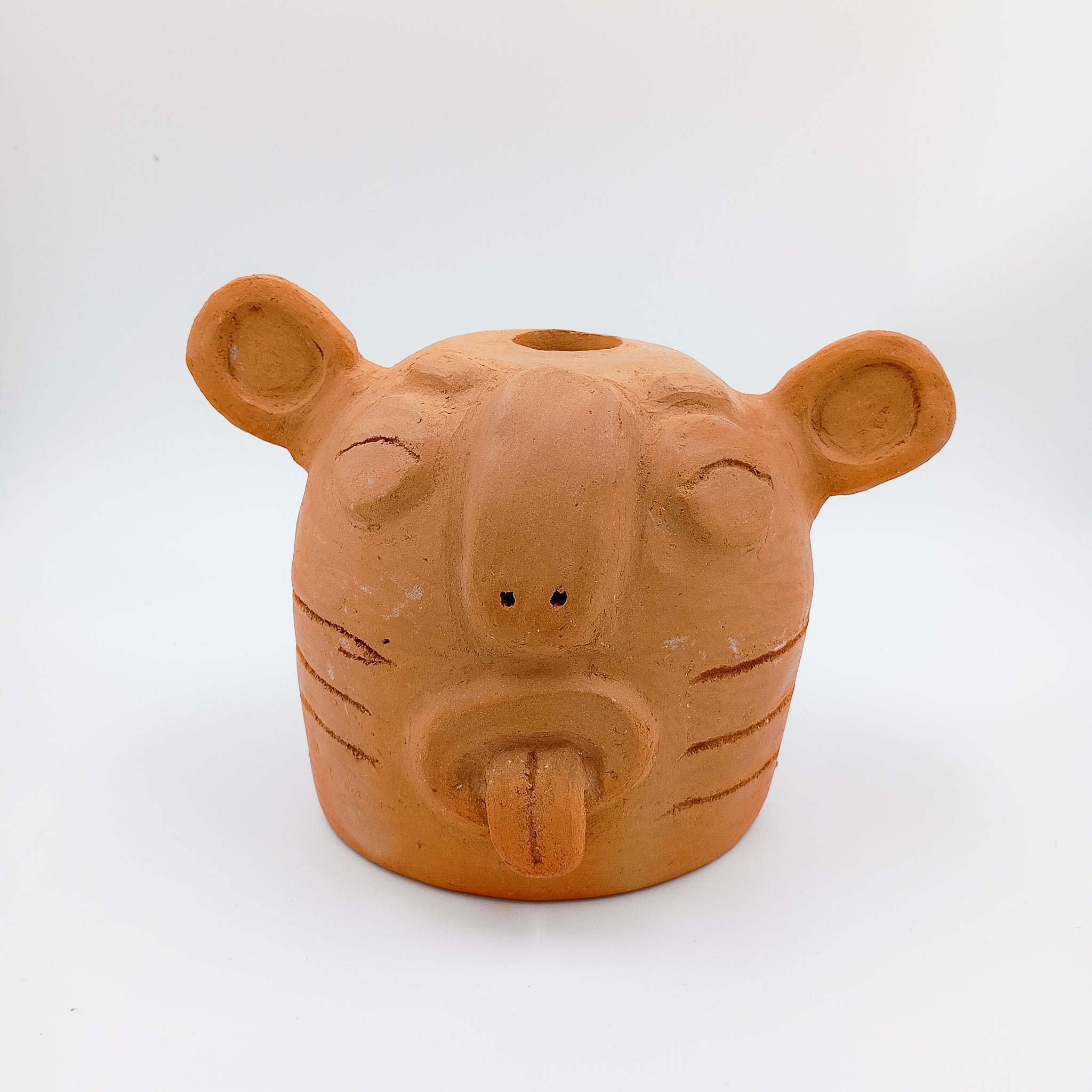 Lámpara artesanal de barro - Carita Juguetona