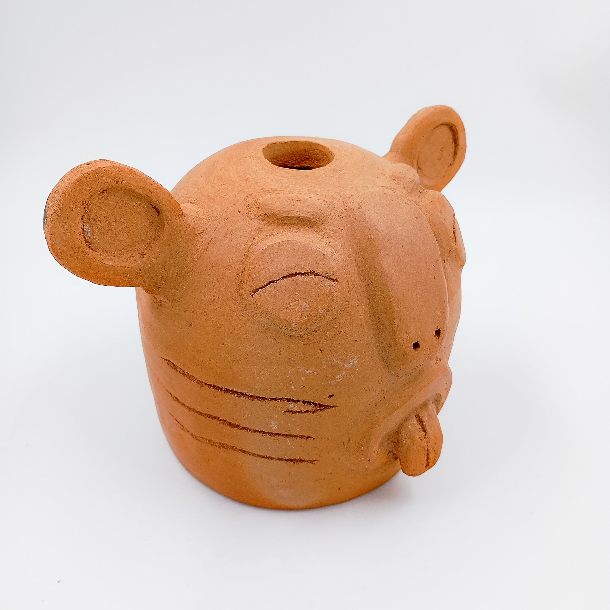 Lámpara artesanal de barro - Carita Juguetona