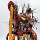 Máscara de Tecuán de cuero y pelo de jabalí