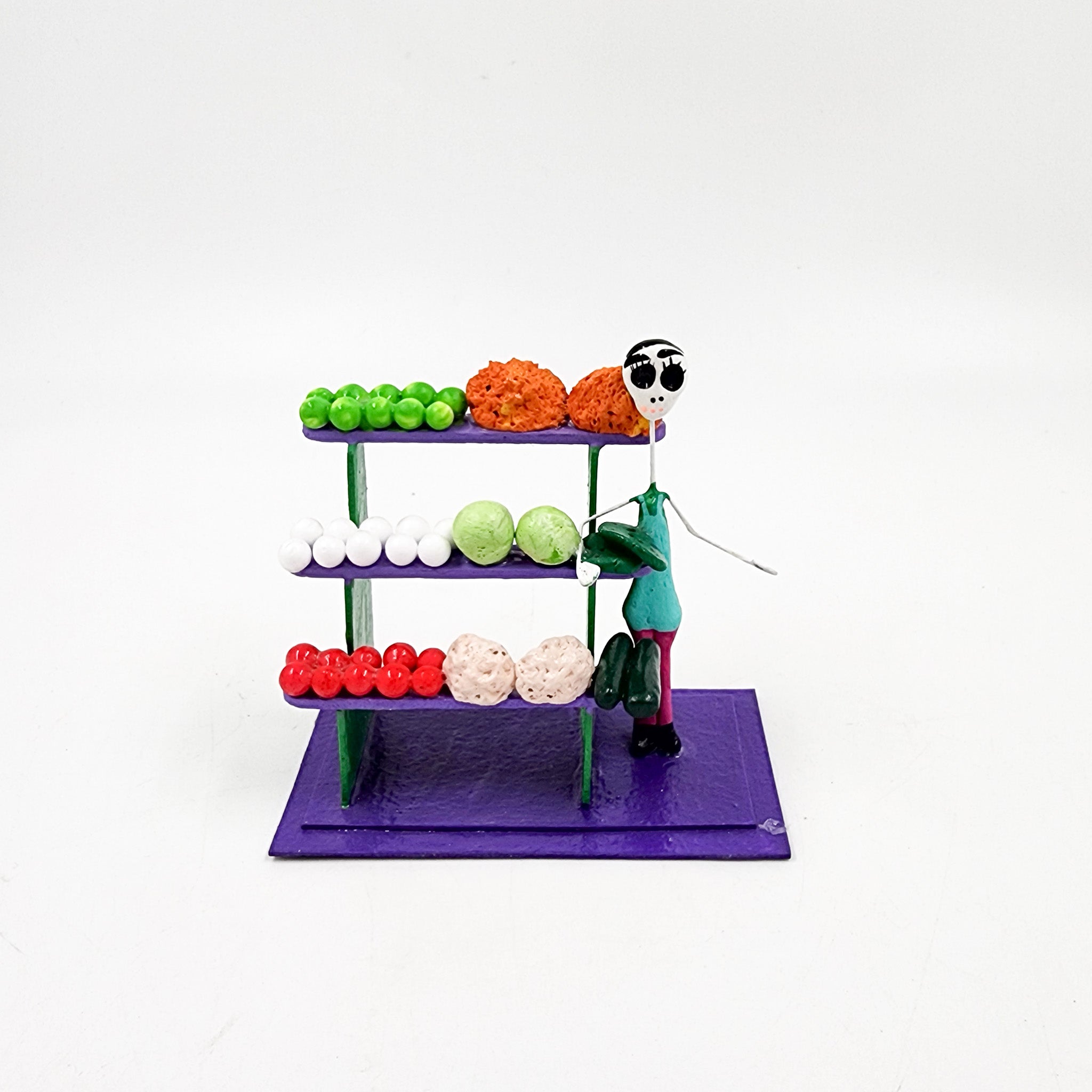 Mini oficios: La Frutería - papel maché y alambre
