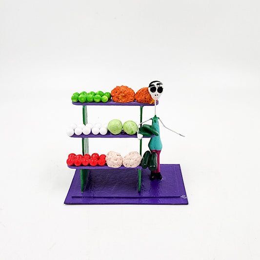 Mini oficios: La Frutería - papel maché y alambre