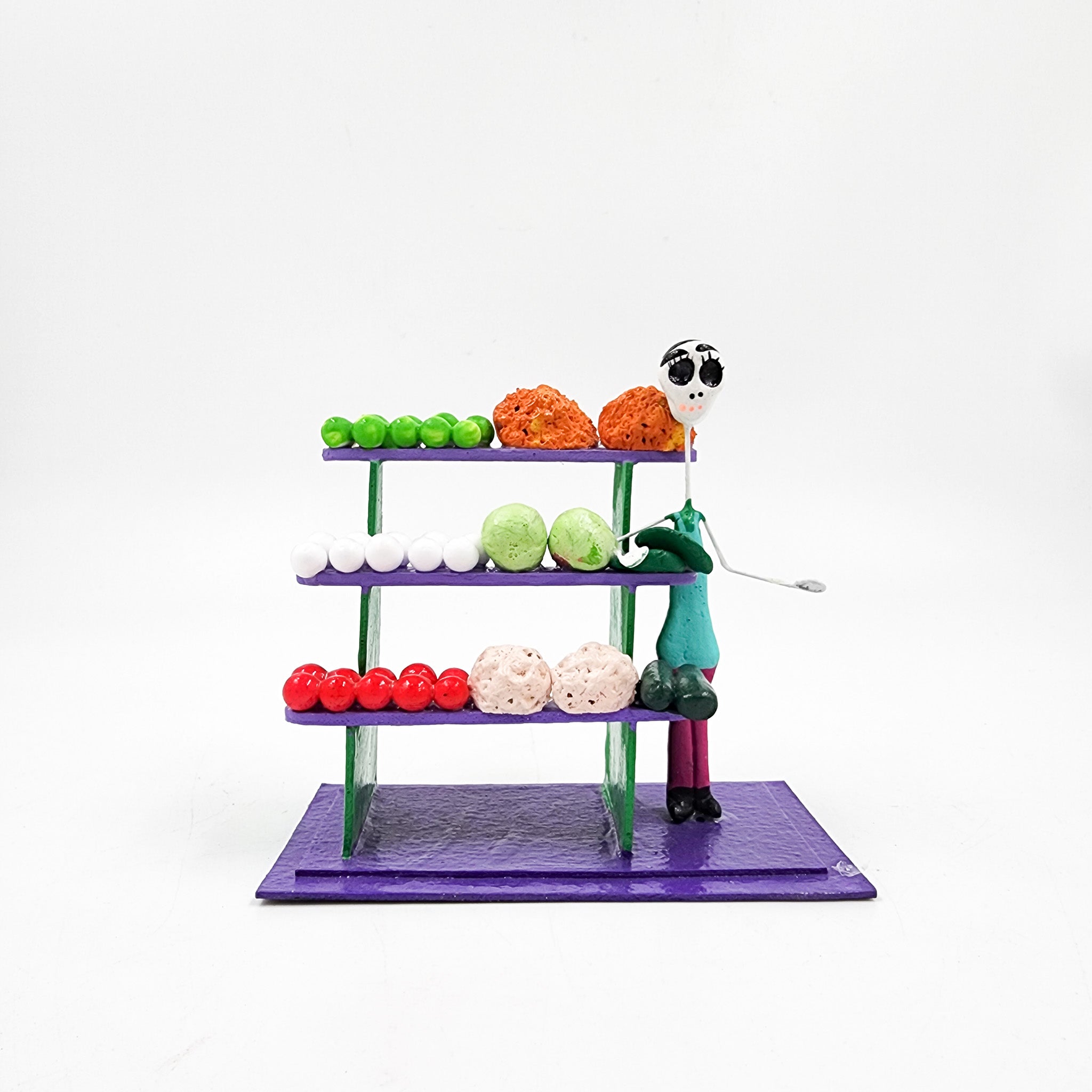 Mini oficios: La Frutería - papel maché y alambre