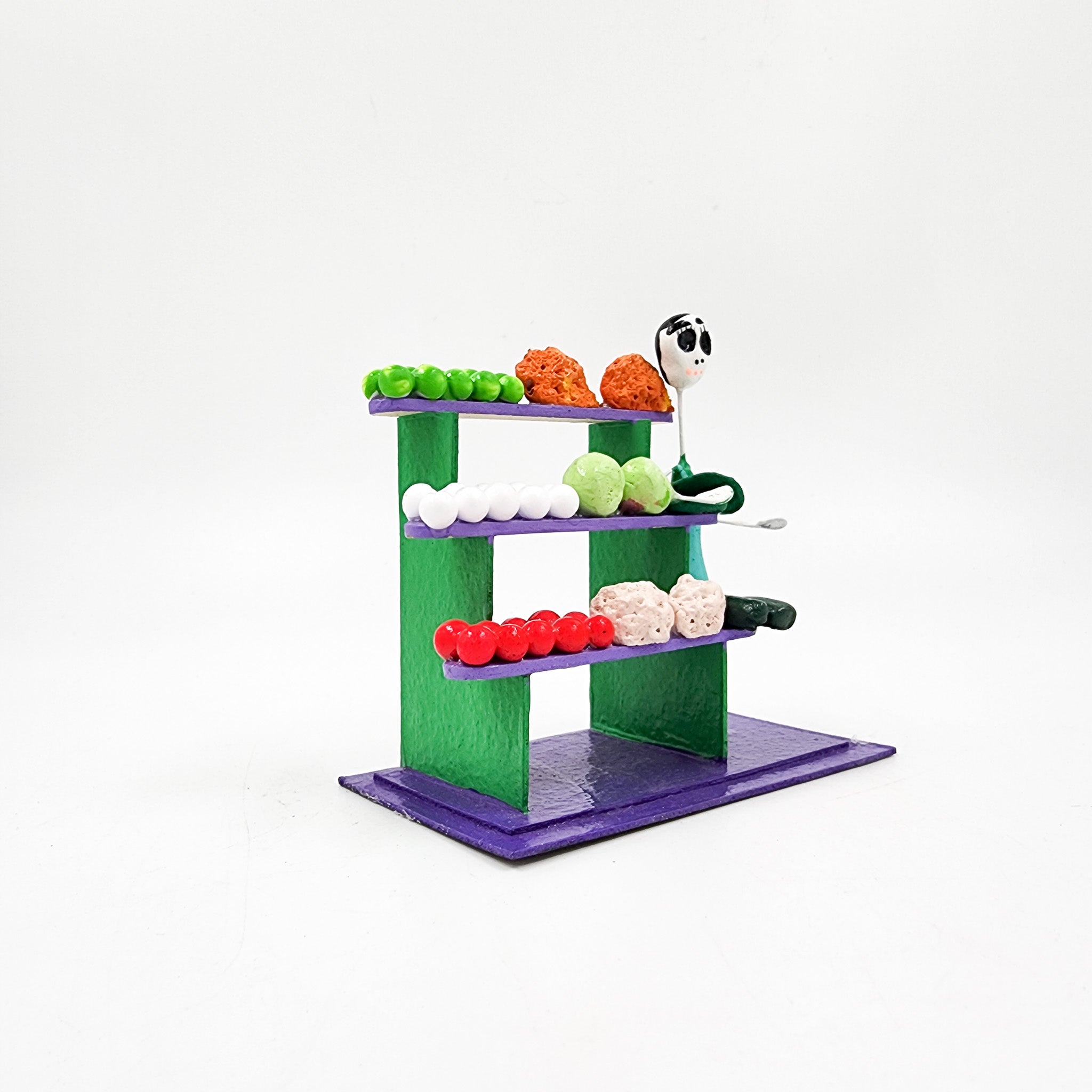 Mini oficios: La Frutería - papel maché y alambre