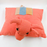 Stuffed animals convertible into cushions - made with backstrap loom