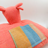 Stuffed animals convertible into cushions - made with backstrap loom