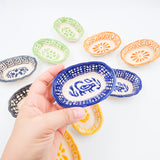 Set de 2 platitos de barro pintados a mano