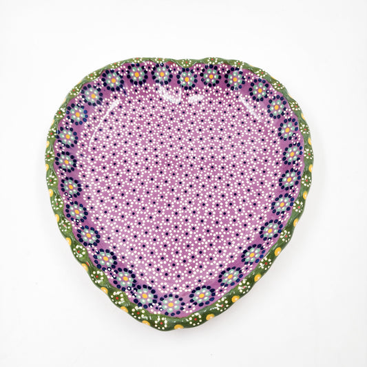 Plato de corazón en barro capulineado