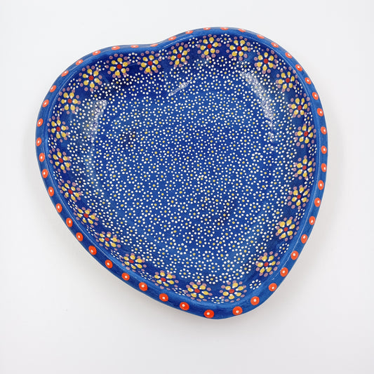 Plato de corazón en barro capulineado