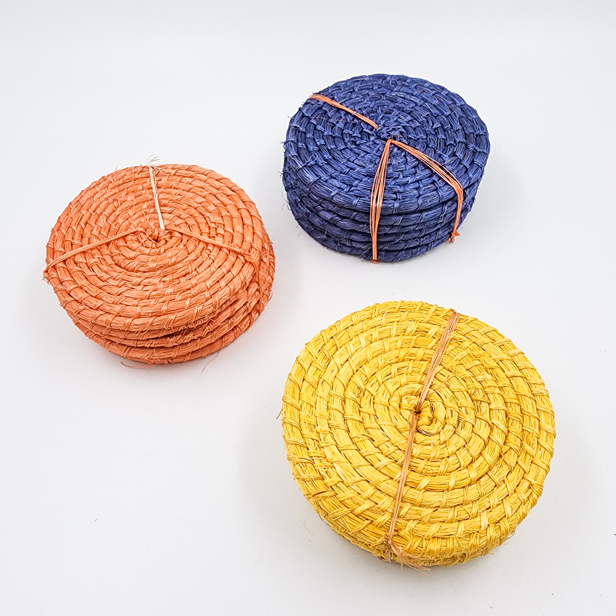 Set de 6 portavasos de henequén artesanales
