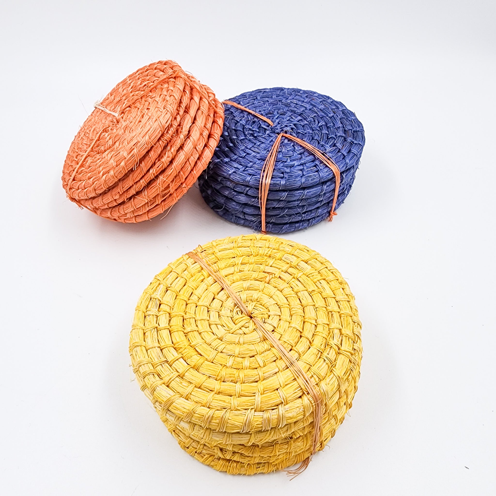 Set de 6 portavasos de henequén artesanales