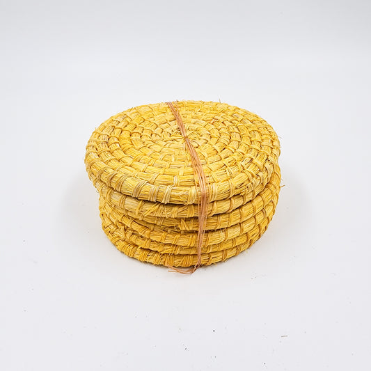 Set de 6 portavasos de henequén artesanales