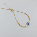 Pulsera de Talavera y perlas - ajustable