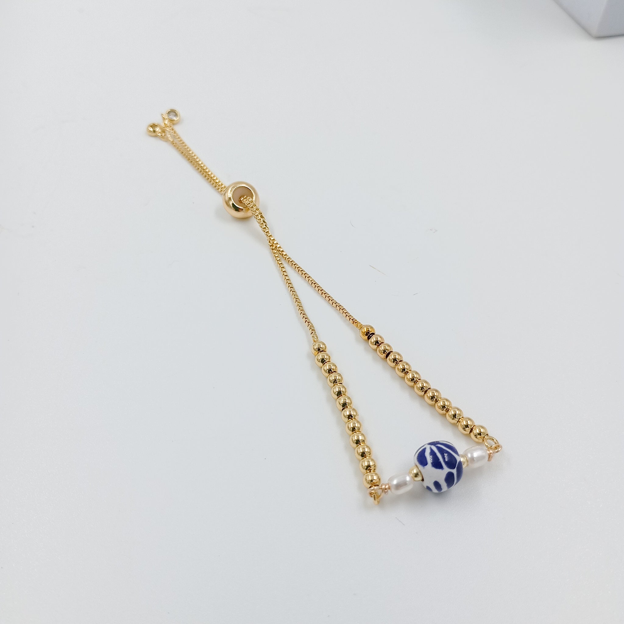 Pulsera de Talavera y perlas - ajustable