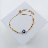 Pulsera de Talavera y perlas - ajustable