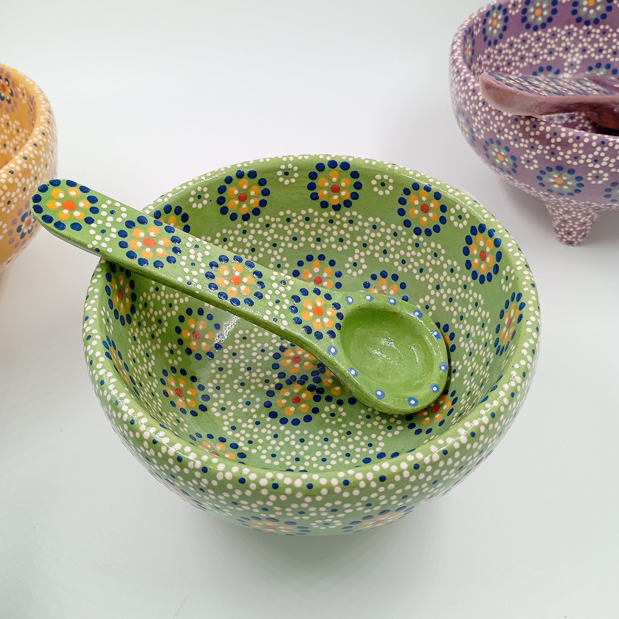 Salsera de barro capulineado - bowl artesanal