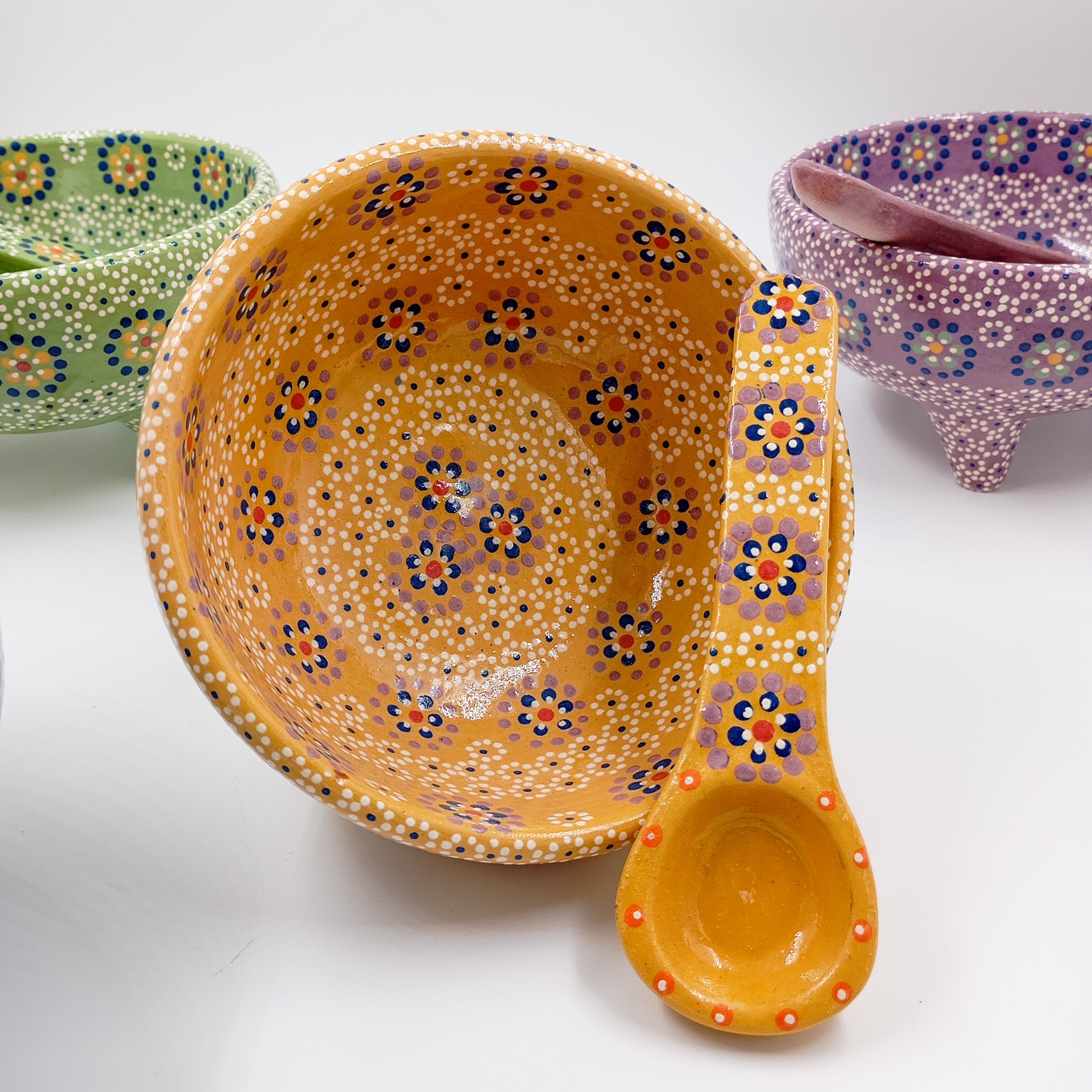 Salsera de barro capulineado - bowl artesanal