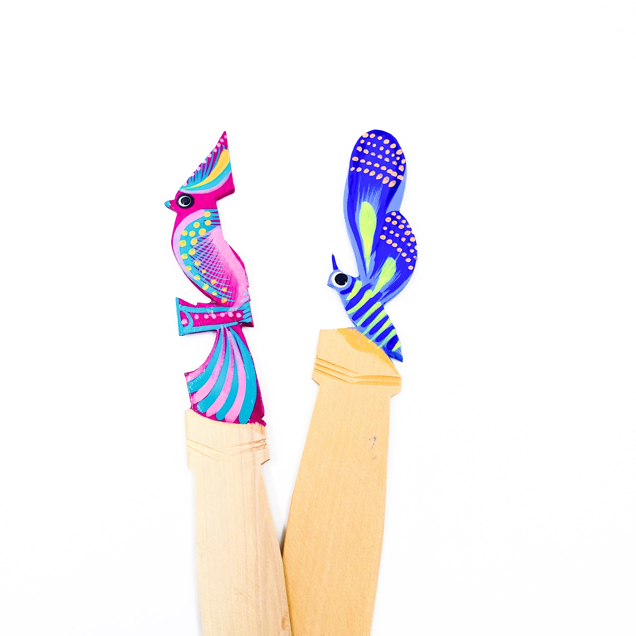 Wooden Book Separators with Hand Painted Alebrijes