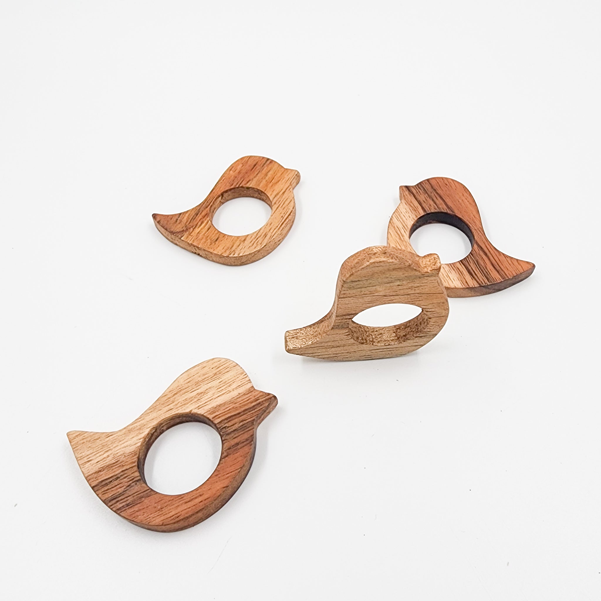 Set de 2 servilleteros de madera tzalam – diseño pajarito artesanal