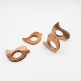 Set de 2 servilleteros de madera tzalam – diseño pajarito artesanal