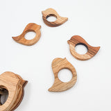 Set de 2 servilleteros de madera tzalam – diseño pajarito artesanal