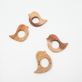 Set de 2 servilleteros de madera tzalam – diseño pajarito artesanal